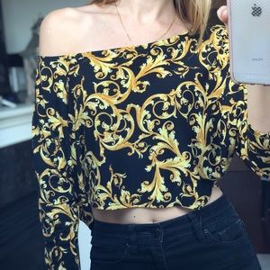 Baroque Print Crop Top